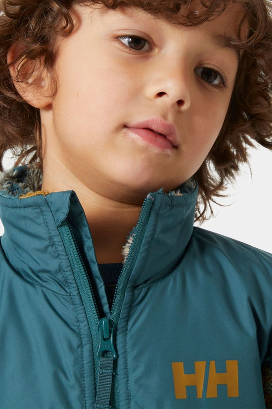 Helly Hansen Kids Champ Half Zip Midlayer Fleece Dark Creek Splash Camo Aop