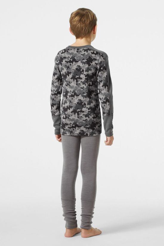 Helly Hansen Juniors Graphic Lifa Merino Base Layer Set Concrete