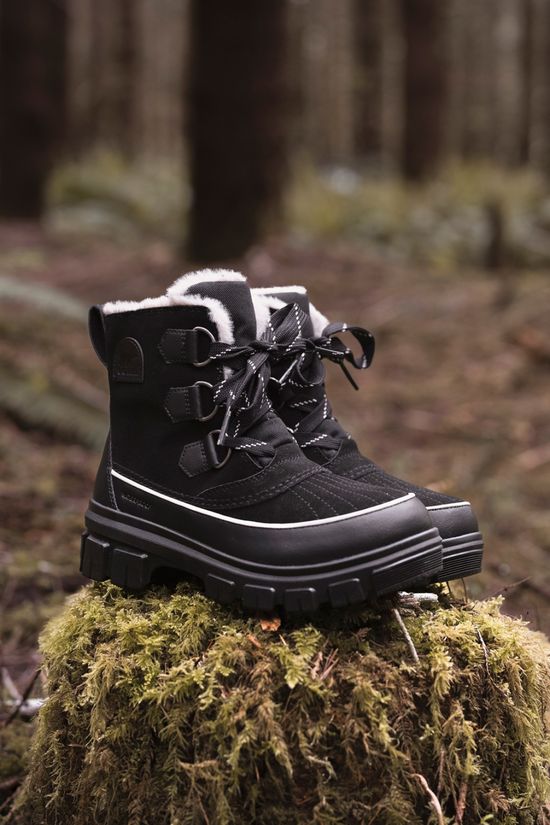 Sorel Womens Torino V Waterproof Snow Boots Black, Fawn