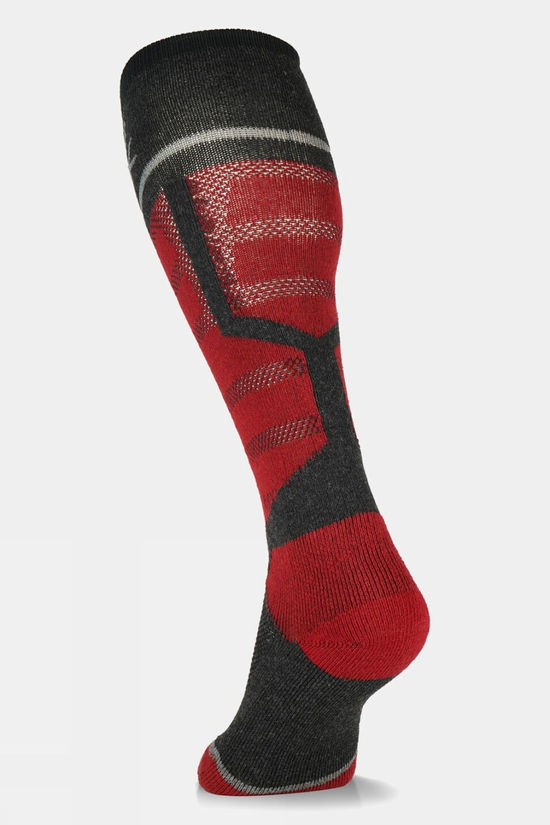 Lorpen Mens Snow And Rock Ski Socks (2 Pack) Black/Red