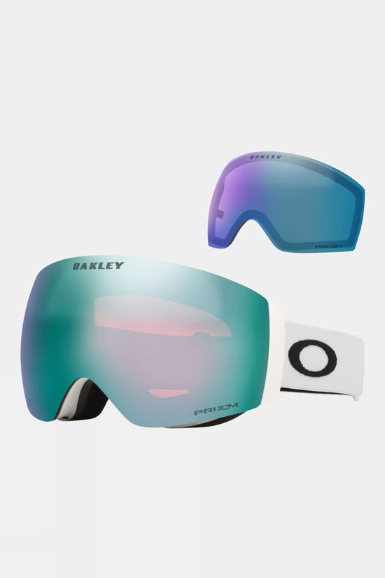 Oakley Flight Deck Pro M + Extra Lens Goggles Matte White / Prizm Sapphire & Prizm Iced