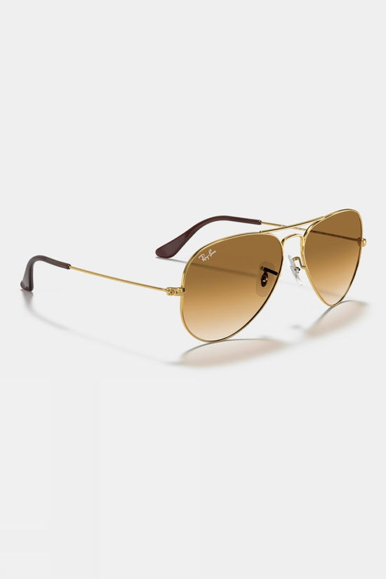 Ray-Ban Aviator Gradient Sunglasses Polished Arista Gold - Light Brown