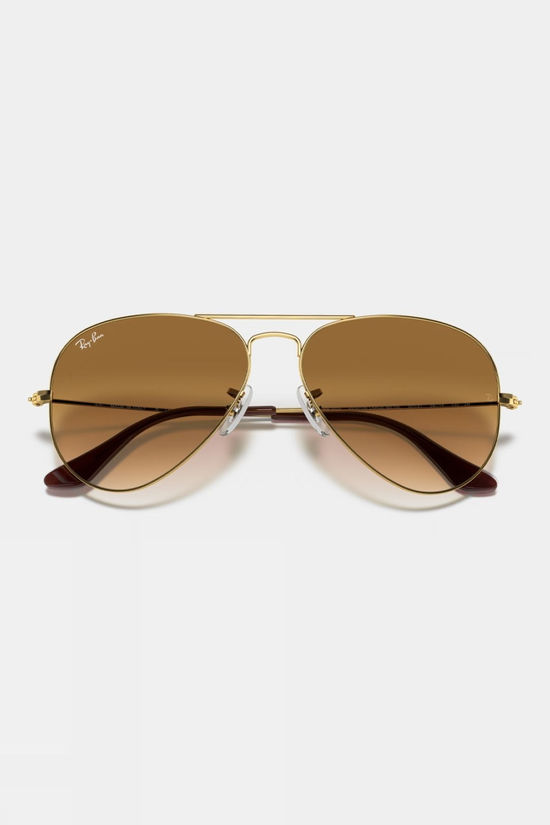 Ray-Ban Aviator Gradient Sunglasses Polished Arista Gold - Light Brown