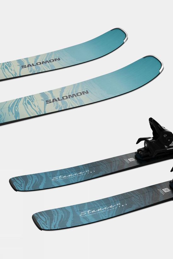 Salomon Womens Stance 80 Skis With Easytrack M10 GW Bindings Blue