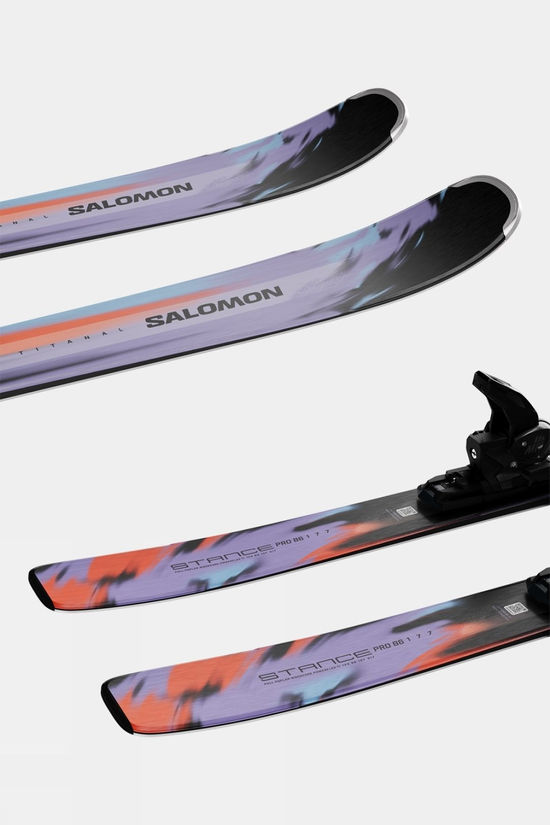 Salomon Stance Pro 86 Skis With Easytrack MI12 GW Bindings  Purple/Red