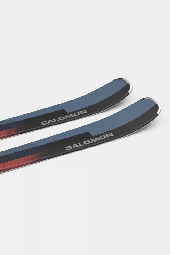 Salomon Mens Stance 80 Skis With M11 GW L90 Bindings Black / Neon Coral / Ashley Blue