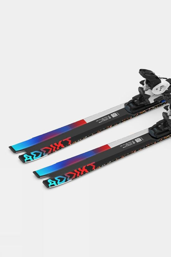Salomon Mens Addikt Skis With Z12 GW F80 Bindings White / Blue Gradient
