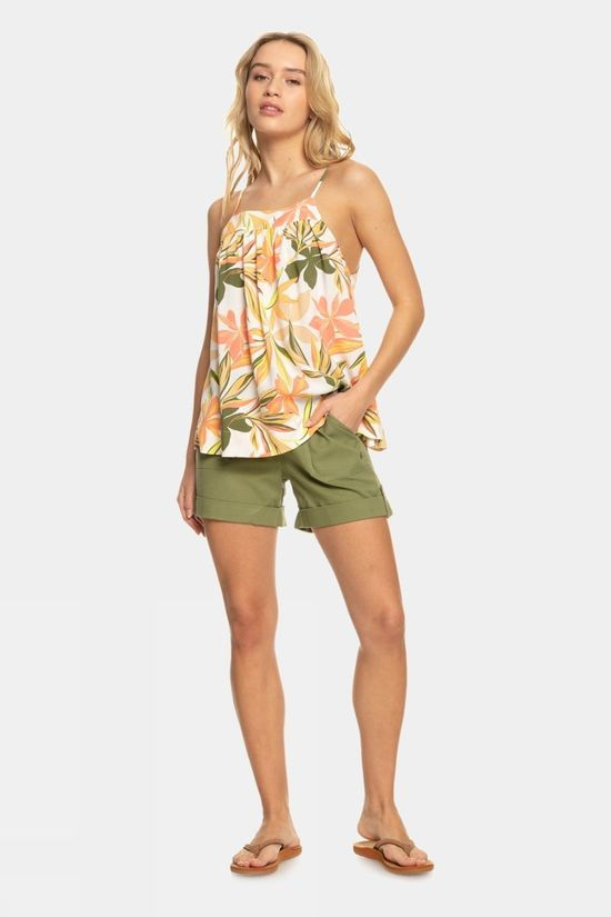 Roxy Womens Magic Happens Strappy Top Snow White Subtly Salty Multic