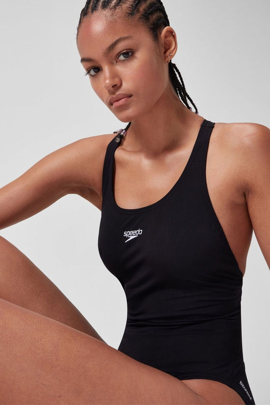 Speedo Womens Endurance+ Power Crossback One Piece Swimsuit Black