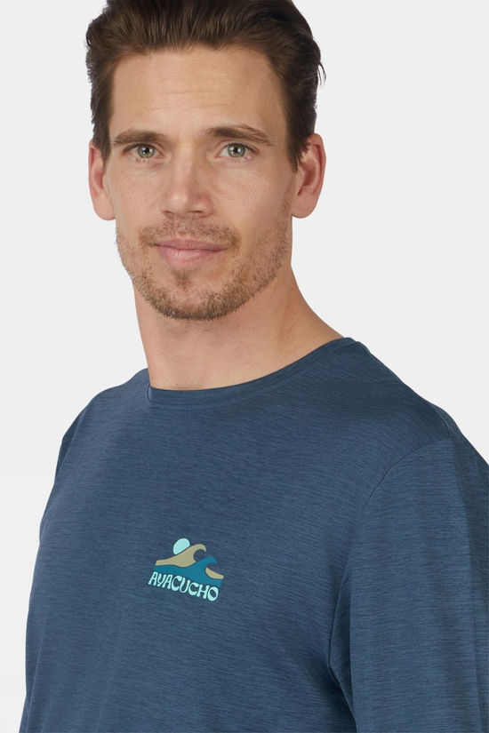 Ayacucho Mens Atlin Long Sleeve T-Shirt Midnight Navy