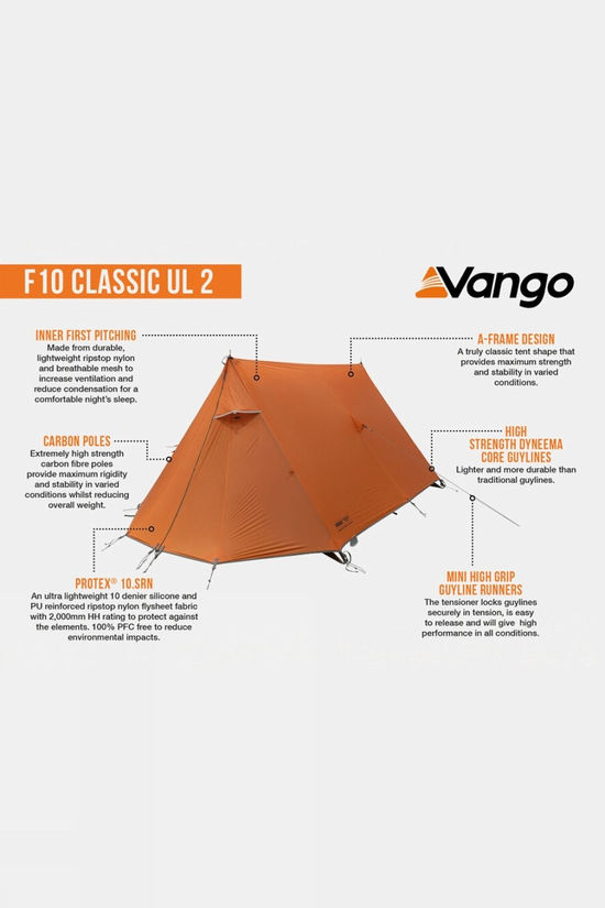Vango F10 Classic UL2 Tent Burnt Orange