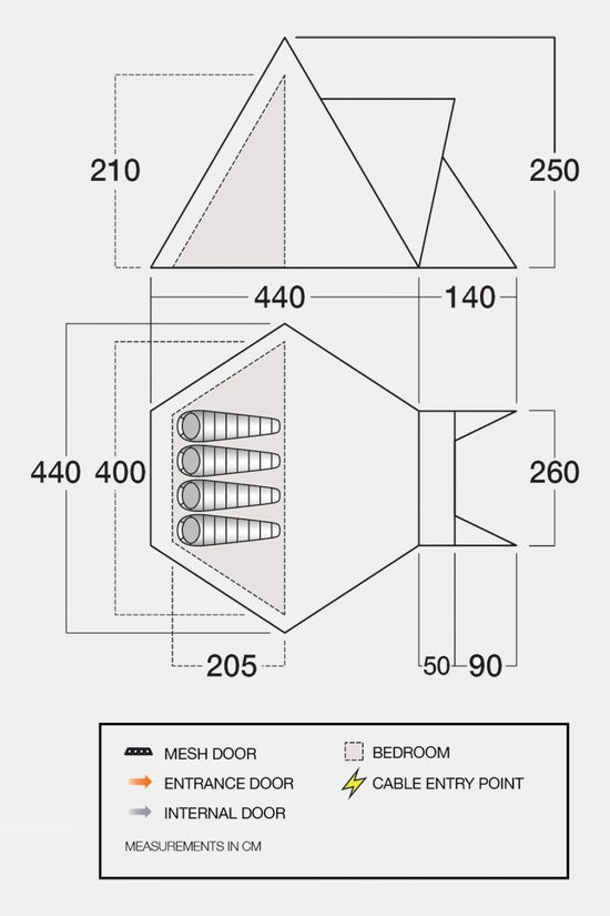 Vango Teepee Air 400 Tent Deep Blue