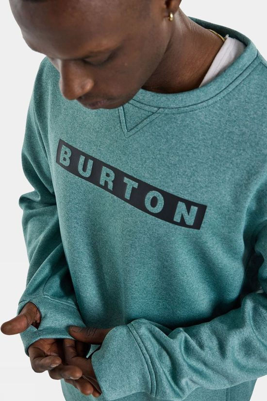 Burton Mens Oak Pullover Crewneck Sweater Rock Lichen Heather