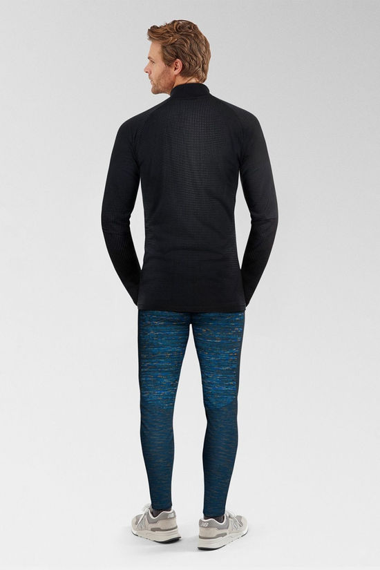 Odlo Mens Performance Warm Eco Long Sleeve Zip Neck Base Layer Top Black