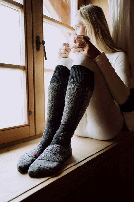 Falke Womens SK1 Comfort Ski Socks black-mix