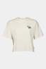 Ayacucho Womens Cropped Mini Embroidery T-Shirt Turtledove