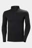Helly Hansen Mens Lifa Merino Midweight Half-Zip Base Layer Top Black