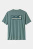 Patagonia Mens Cap Cool Daily T-Shirt - Boardshort Logo Blue Sage - Light Blue Sage X-Dye