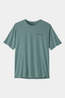 Patagonia Mens Cap Cool Daily T-Shirt - Boardshort Logo Blue Sage - Light Blue Sage X-Dye