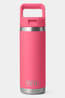 Yeti Rambler With Colour Straw Cap Drinks Bottle - 18oz / 532ml Tropical Pink