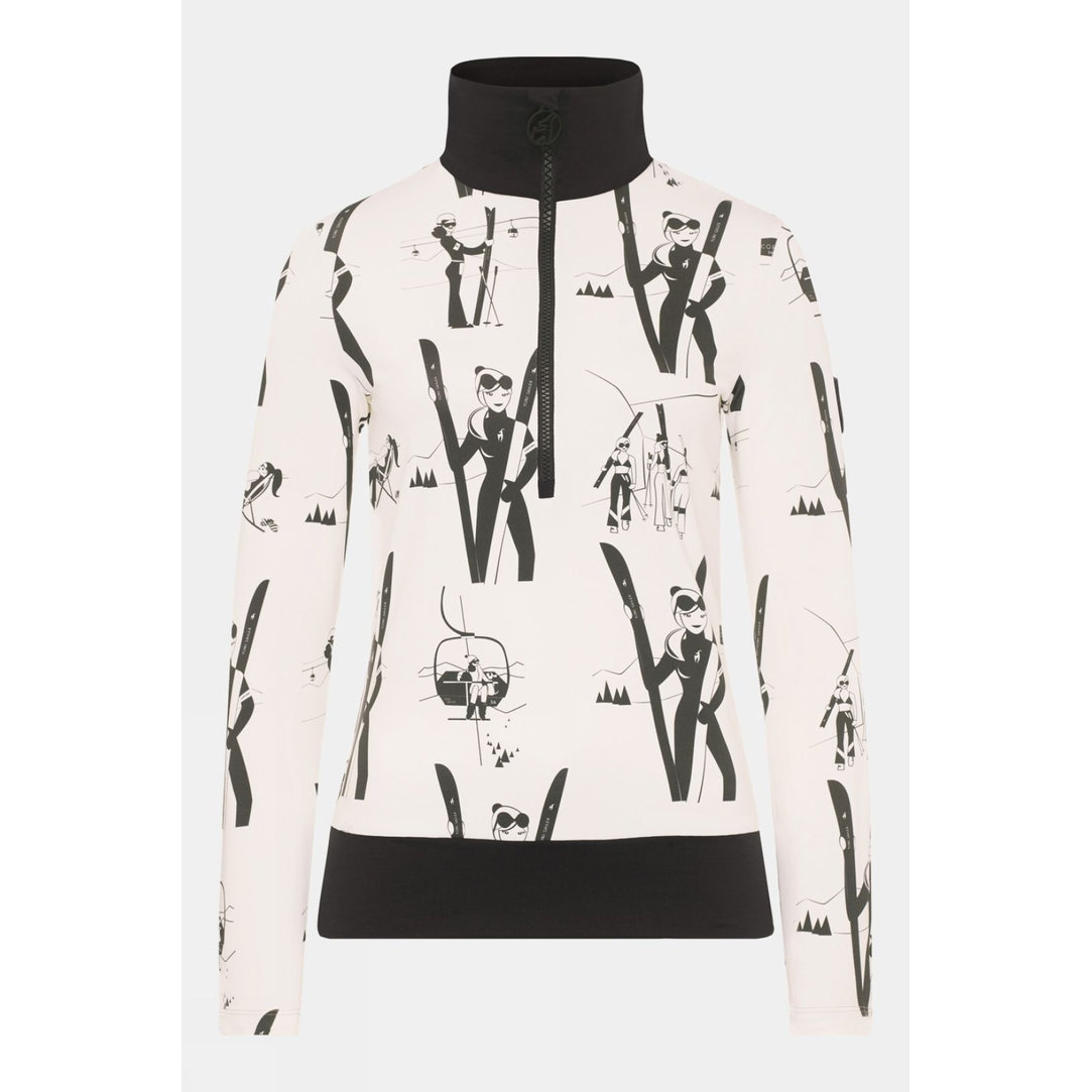 Womens Wieka Print Half Zip Top